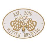 Whitehall Beers and Cheers Personalized Plaque - White/Gold