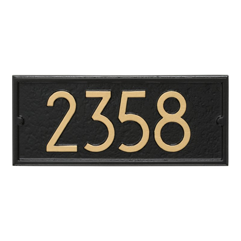 Whitehall Modern Mailbox Side Personalized Plaque - Black/Gold