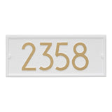 Whitehall Modern Mailbox Side Personalized Plaque - White/Gold
