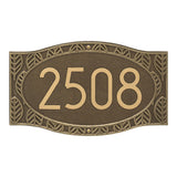 Whitehall Frond Neohaus Wall 1-Line Personalized Address Plaque - Antique Brass