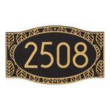 Whitehall Frond Neohaus Wall 1-Line Personalized Address Plaque - Black/Gold
