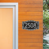 Whitehall Frond Neohaus Wall 1-Line Personalized Address Plaque - Black/Silver