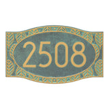Whitehall Frond Neohaus Wall 1-Line Personalized Address Plaque - Bronze Verdigris