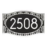 Whitehall Frond Neohaus Wall 1-Line Personalized Address Plaque - Black/White