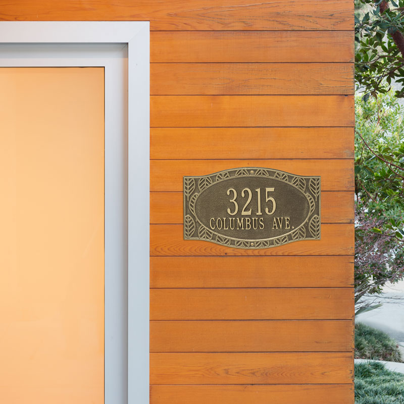 Whitehall Frond Wall 2-Line Personalized Address Plaque - lifestyle