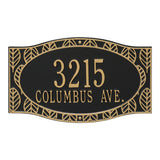 Whitehall Frond Wall 2-Line Personalized Address Plaque - Black/Gold