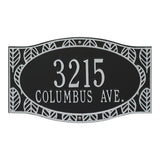 Whitehall Frond Wall 2-Line Personalized Address Plaque - Black/Silver
