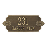 Whitehall Sofia Cut Corner Wall 2-Line Personalized Address Plaque - Antique Brass