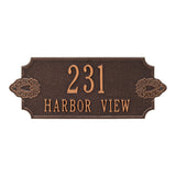 Whitehall Sofia Cut Corner Wall 2-Line Personalized Address Plaque - Antique Copper