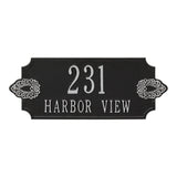 Whitehall Sofia Cut Corner Wall 2-Line Personalized Address Plaque - Black/Silver