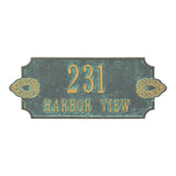 Whitehall Sofia Cut Corner Wall 2-Line Personalized Address Plaque - Bronze Verdigris
