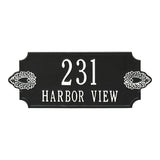 Whitehall Sofia Cut Corner Wall 2-Line Personalized Address Plaque - Black/White