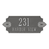 Whitehall Sofia Cut Corner Wall 2-Line Personalized Address Plaque - Pewter/Silver
