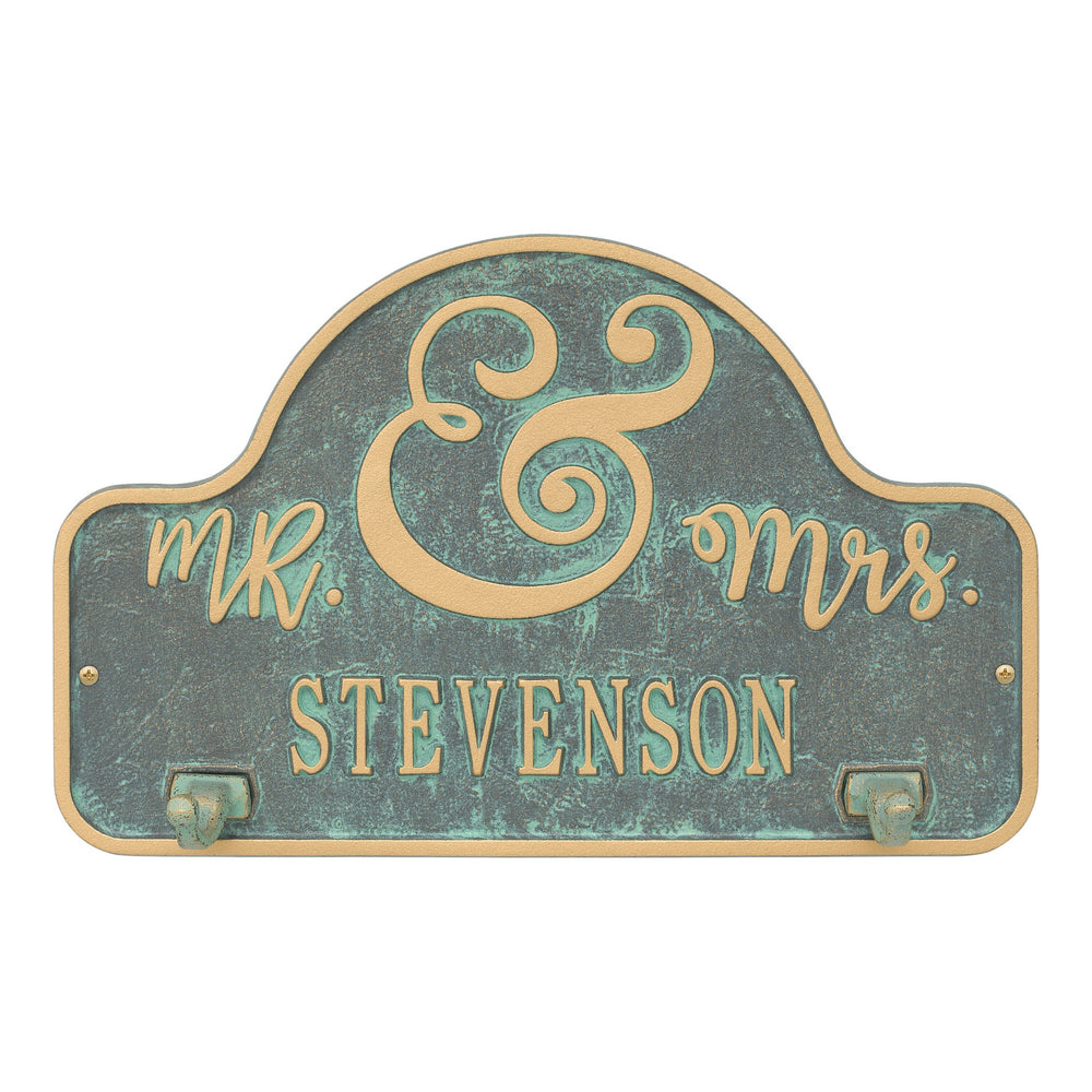 Whitehall Keys to My Heart Hook Personalized Plaque - Bronze Verdigris