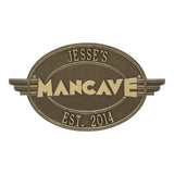 Whitehall Moderno Man Cave Personalized Plaque - Antique Brass