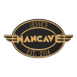 Whitehall Moderno Man Cave Personalized Plaque - Black/Gold