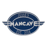 Whitehall Moderno Man Cave Personalized Plaque - Dark Blue/Silver