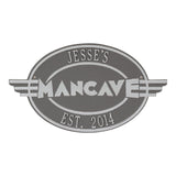 Whitehall Moderno Man Cave Personalized Plaque - Pewter/Silver
