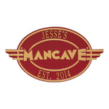 Whitehall Moderno Man Cave Personalized Plaque - Red/Gold