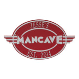 Whitehall Moderno Man Cave Personalized Plaque - Red/Silver
