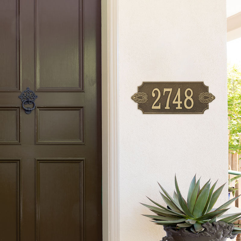 Whitehall Sofia Cut Corner Wall 1-Line Personalized Address Plaque - lifestyle