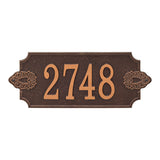 Whitehall Sofia Cut Corner Wall 1-Line Personalized Address Plaque - Antique Copper
