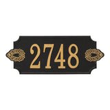 Whitehall Sofia Cut Corner Wall 1-Line Personalized Address Plaque - Black/Gold