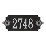 Whitehall Sofia Cut Corner Wall 1-Line Personalized Address Plaque - Black/Silver