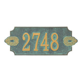 Whitehall Sofia Cut Corner Wall 1-Line Personalized Address Plaque - Bronze Verdigris