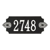 Whitehall Sofia Cut Corner Wall 1-Line Personalized Address Plaque - Black/White