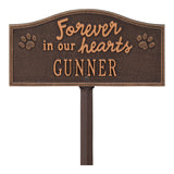 Whitehall Forever in Our Hearts Pet Memorial Yard Personalized Sign - Antique Copper