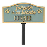 Whitehall Forever in Our Hearts Pet Memorial Yard Personalized Sign - Bronze Verdigris