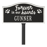 Whitehall Forever in Our Hearts Pet Memorial Yard Personalized Sign - Black/White