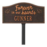 Whitehall Forever in Our Hearts Pet Memorial Yard Personalized Sign - Oil-Rubbed Bronze