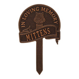 Whitehall Cat with Yarn Memorial Yard Personalized Sign - Antique Copper