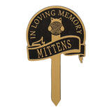 Whitehall Cat with Yarn Memorial Yard Personalized Sign - Black/Gold