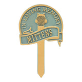 Whitehall Cat with Yarn Memorial Yard Personalized Sign - Bronze Verdigris