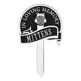 Whitehall Cat with Yarn Memorial Yard Personalized Sign - Black/White