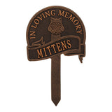 Whitehall Cat with Yarn Memorial Yard Personalized Sign - Oil-Rubbed Bronze