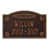 Whitehall Angel in Heaven Pet Memorial Wall or Ground Personalized Plaque - Antique Copper