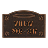 Whitehall Angel in Heaven Pet Memorial Wall or Ground Personalized Plaque - Oil-Rubbed Bronze
