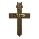 Whitehall Kitten with Yarn Memorial Cross Personalized Plaque - Antique Brass