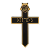 Whitehall Kitten with Yarn Memorial Cross Personalized Plaque - Black/Gold