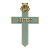 Whitehall Kitten with Yarn Memorial Cross Personalized Plaque - Bronze Verdigris