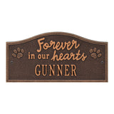 Whitehall Forever in Our Hearts Pet Wall or Ground Memorial Personalized Plaque - Antique Copper