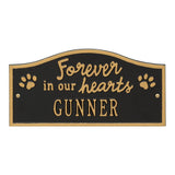 Whitehall Forever in Our Hearts Pet Wall or Ground Memorial Personalized Plaque - Black/Gold