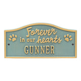 Whitehall Forever in Our Hearts Pet Wall or Ground Memorial Personalized Plaque - Bronze Verdigris