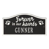 Whitehall Forever in Our Hearts Pet Wall or Ground Memorial Personalized Plaque - Black/White