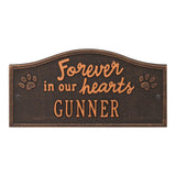 Whitehall Forever in Our Hearts Pet Wall or Ground Memorial Personalized Plaque - Oil-Rubbed Bronze