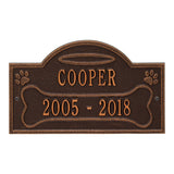 Whitehall All Dogs Go to Heaven Pet Memorial Wall or Ground Personalized Plaque - Antique Copper